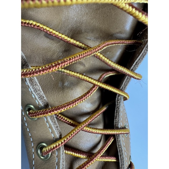 LL Bean Men's Brown Leather 8" Lace Up Unlined Ankle Duck Boots Size 7 M - Picture 9 of 12